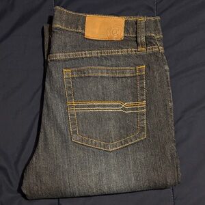 Men's Dark Indigo Bootcut Jeans with Contrast Stitching
